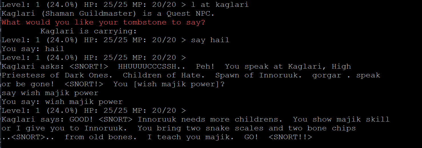Talking Quest Example
